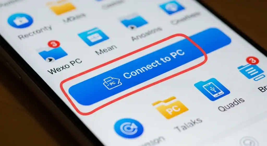 Xender app Connect to PC option for Windows & Mac