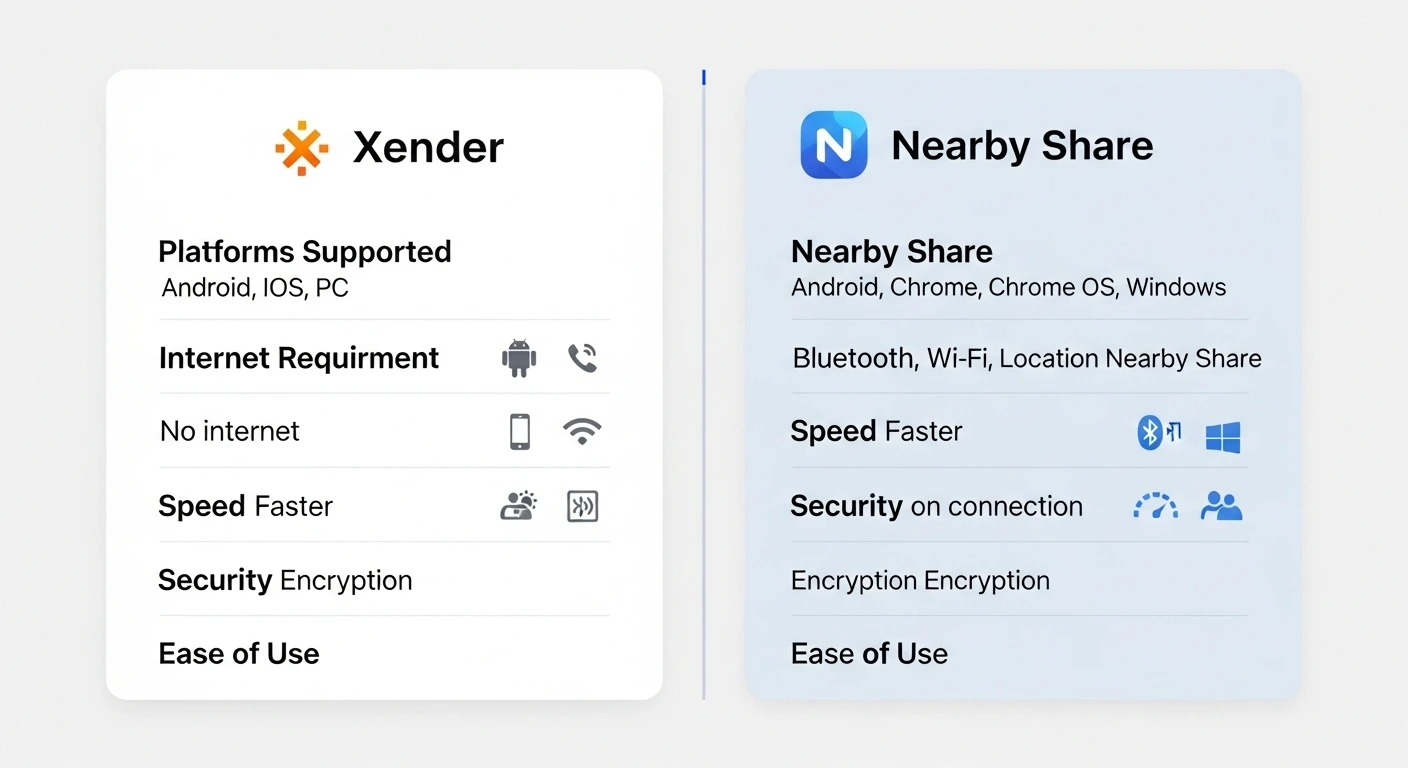 xender vs nearby share