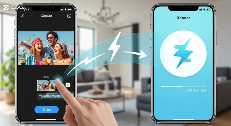 share capcut videos with xender