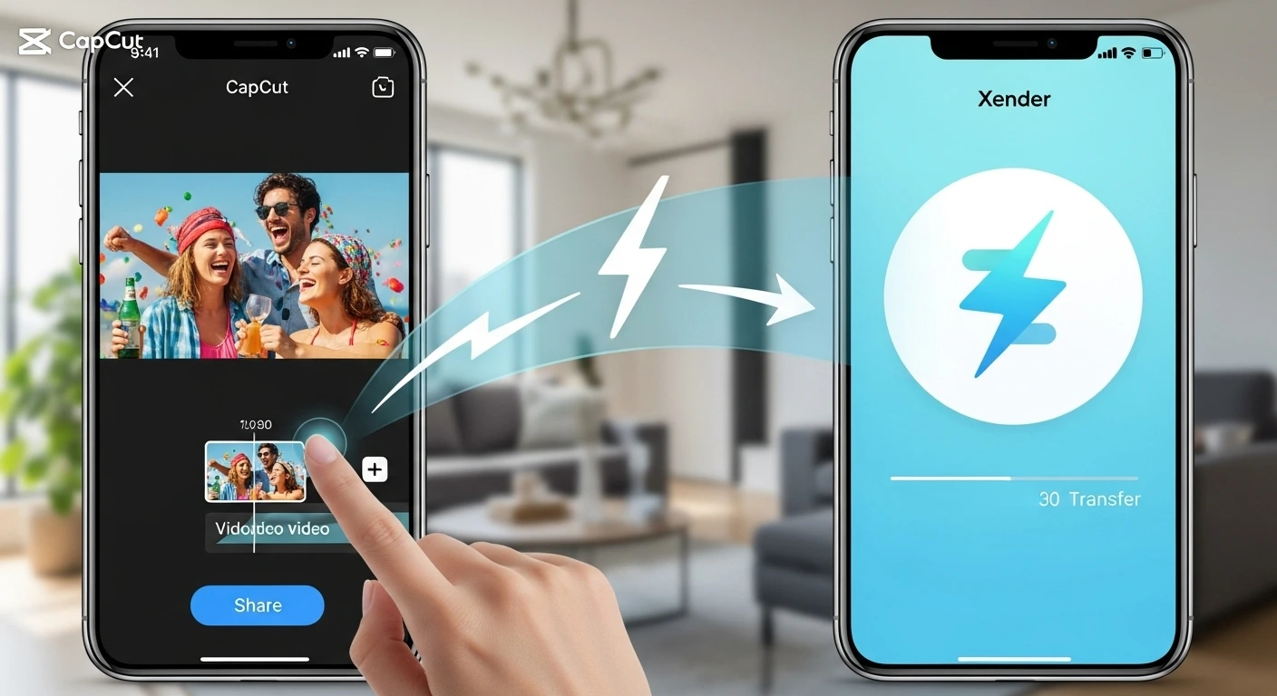 share capcut videos with xender