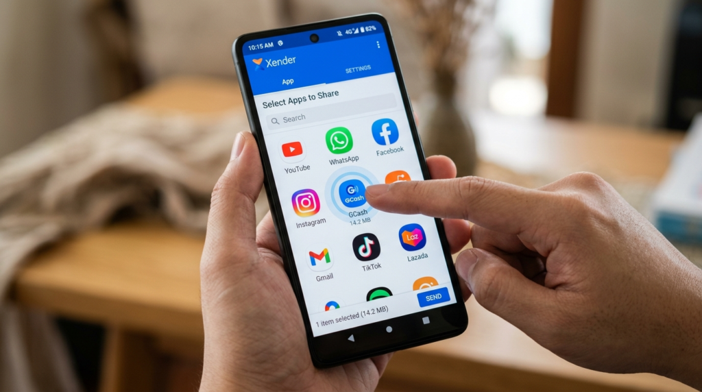 transfer GCash to another phone using Xender without internet step-by-step tutorial image